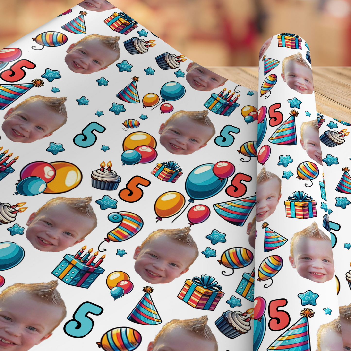 Personalized Birthday Photo Wrapping Paper