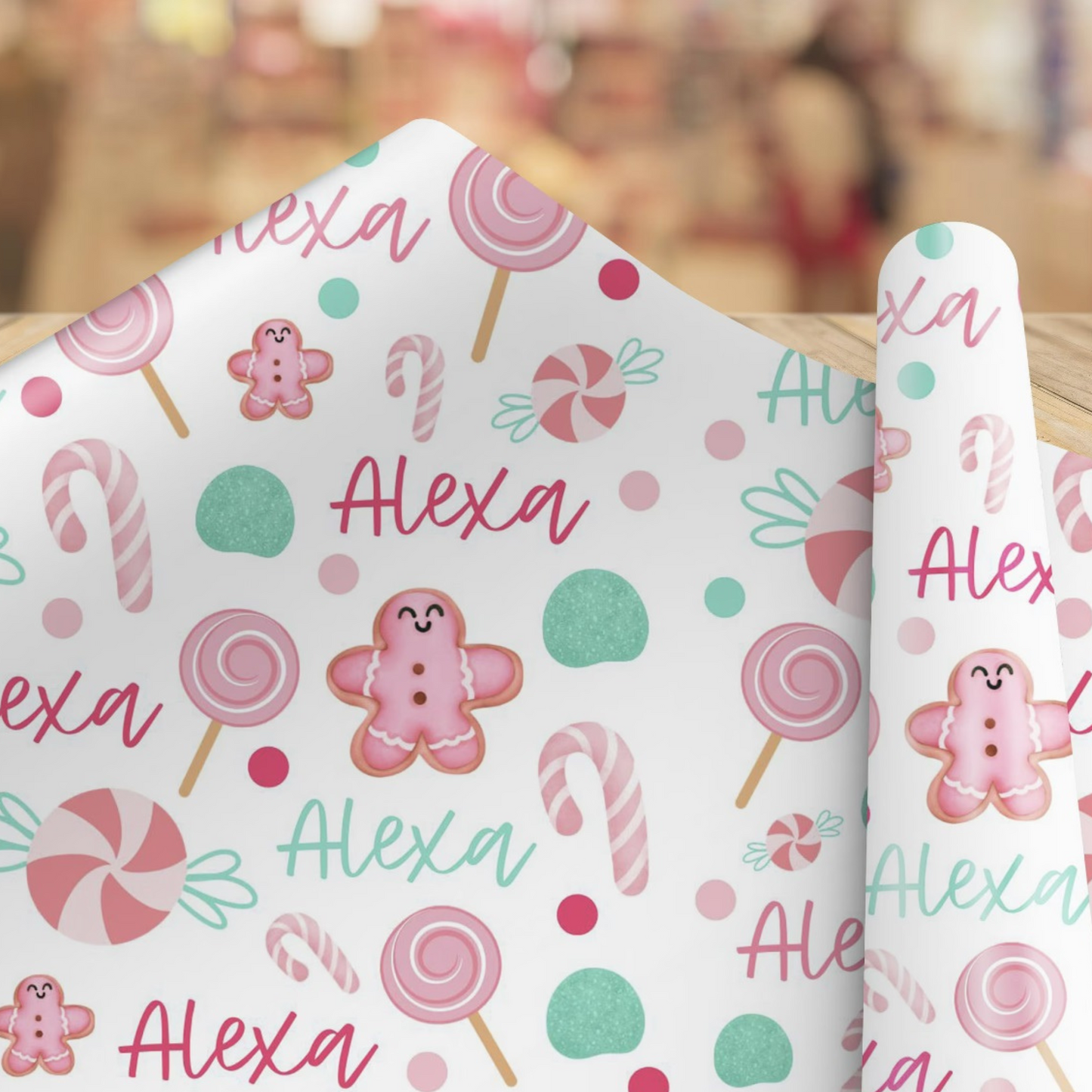 Personalized Christmas Joy Wrapping Paper - Add a Touch of Magic with Your Name of Choice