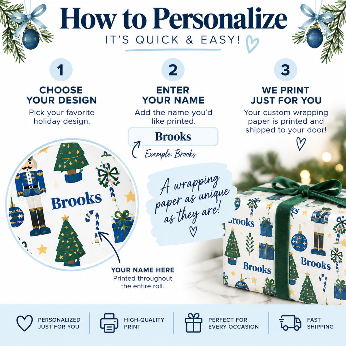 Personalized Christmas Wrapping Paper