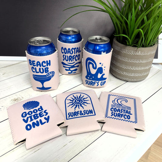 Coastal Summer Can Coolers