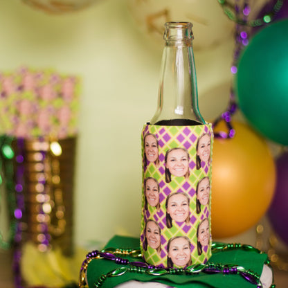 Unleash the Mardi Gras Magic: Personalized Mardi Gras Can Cooler for Festive Sips!