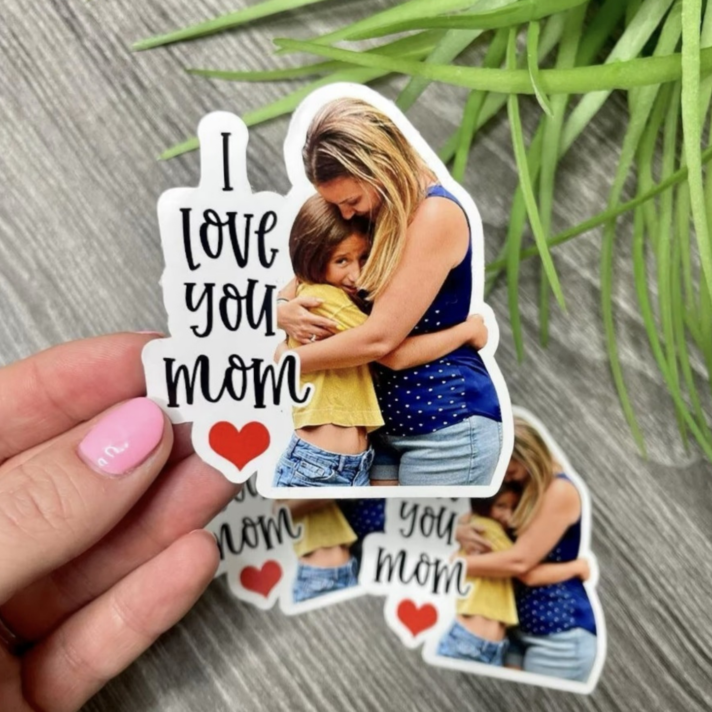 Custom Photo Stickers with Heartfelt Messages and Hearts!