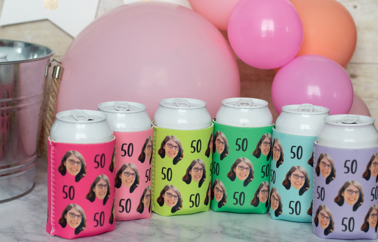 Custom Photo Birthday Can Cooler: Celebrate with Face & Age Delight!