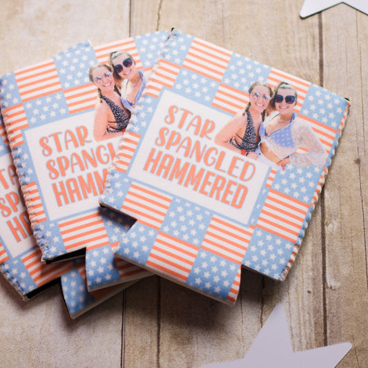 Star Spangled Hammered Can Cooler