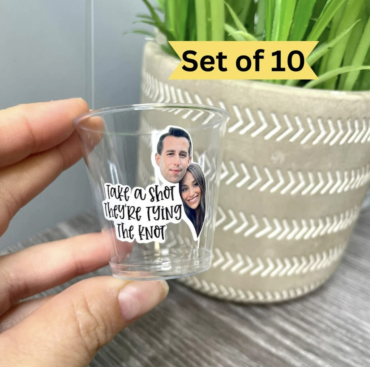 Personalized Wedding Shot Glass Set: Toasting Love, 10 Sips at a Time!
