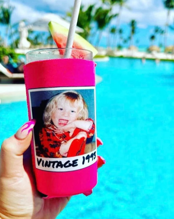 Personalized Polaroid Birthday Can Cooler: Capture Your Special Moments!