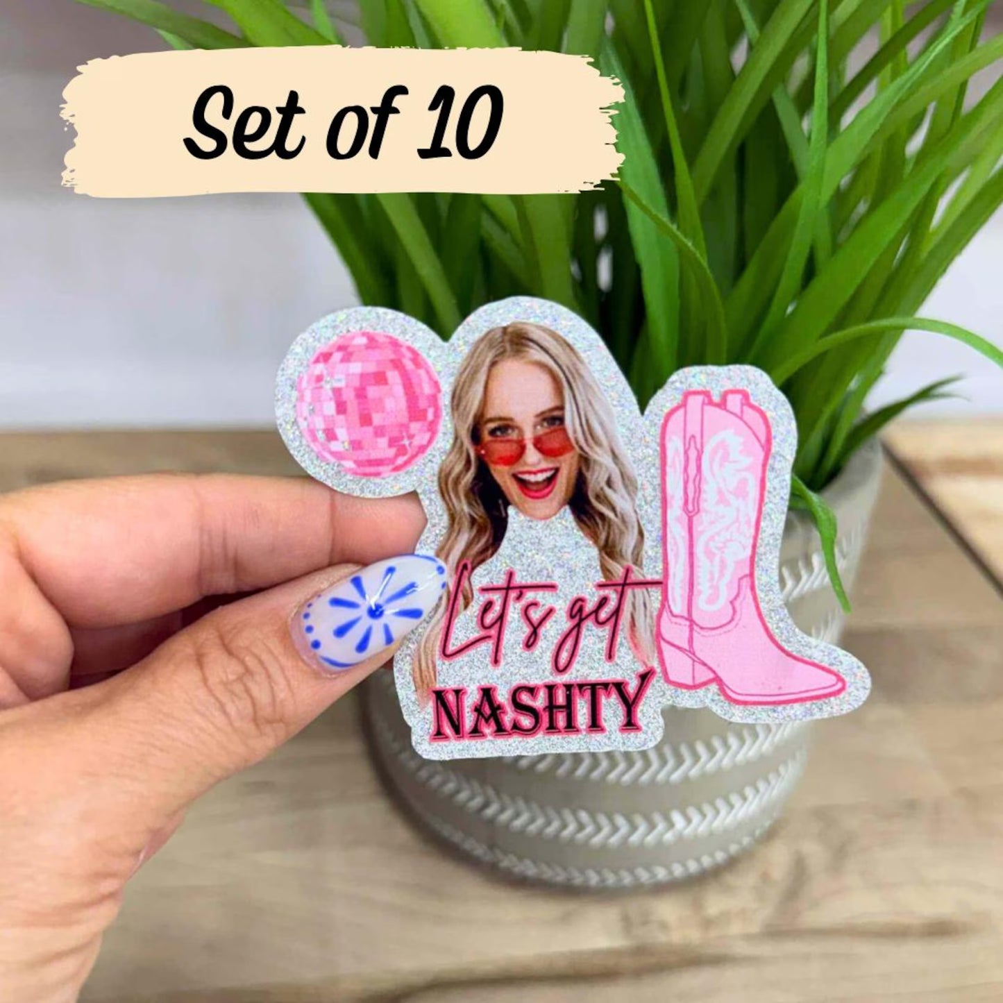 Custom Transparent Glitter Stickers