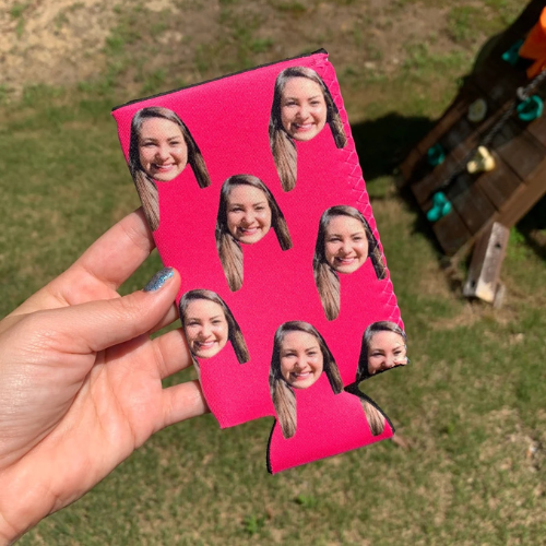 Face Frenzy Can Cooler: Your Smile Everywhere!