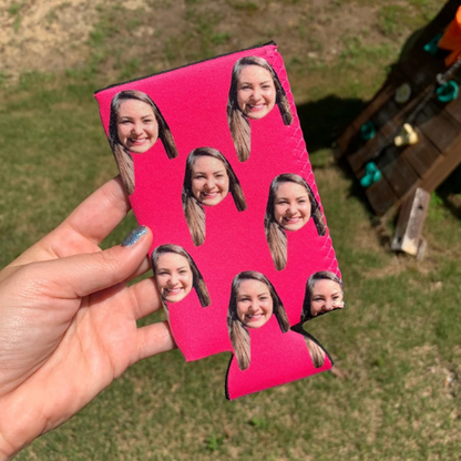 Face Frenzy Can Cooler: Your Smile Everywhere!